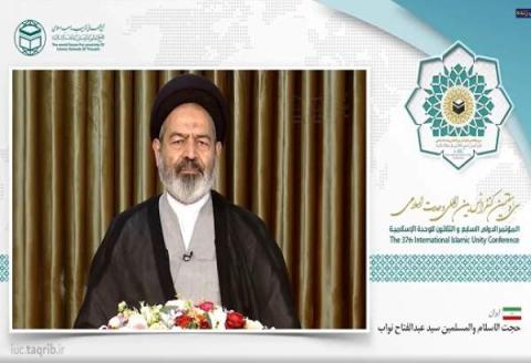 حجت الاسلام نواب در وبینار سیوهفتمین کنفرانس وحدت: غده سرطانی رژیم صهیونیستی، مهمترین مانع برای وحدت امت اسلامی است