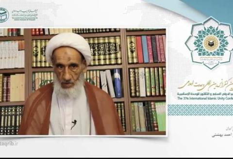 آیت الله بهشتی در وبینار سیوهفتمین کنفرانس وحدت؛ وظیفه اصلی امت اسلامی، تشویق و پشتیبانی فلسطینیان برای مقابله با رژیم منحوس صهیونیستی است